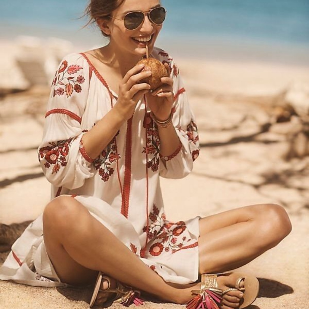 Anthropologie Ranna Gill Hadley Embroidered Floral